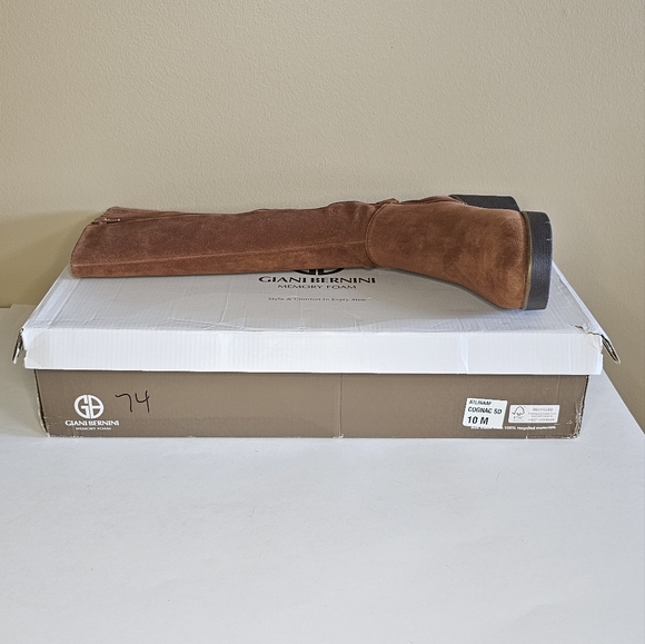 Giani Bernini Atlinaa Suede Leather Wedge Knee High Boots Size 10 NWB - Picture 7 of 10